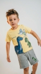 Детски комплект за момче с къс ръкав, жълт цвят
