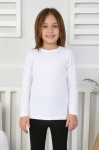 Блуза с дълъг ракав, бял цвят 