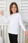 Блуза с дълъг ракав, бял цвят 