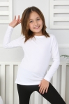 Блуза с дълъг ракав, бял цвят 