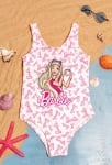 Цял детски бански за момиче Barbie, розов цвят
