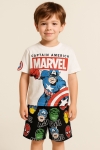 Детски комплект с къс ръкав Marvel, бял цвят
