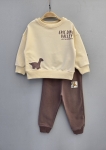 Детски комплект за момче дълъг ръкав, кафяв цвят