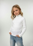Детска блуза момиче дълъг ръкав поло, цвят екрю