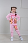 Детски комплект за момиче с дълъг ръкав, розов цвят