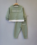 Детски комплект за момче дълъг ръкав, зелен цвят