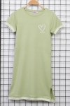 Детска рокля с къс ръкав, зелен цвят