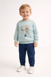 Детски комплект за момче с дълъг ръкав, светло син цвят 
