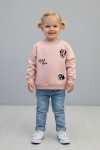 Детска блуза за момиче с дълъг ръкав, розов цвят  